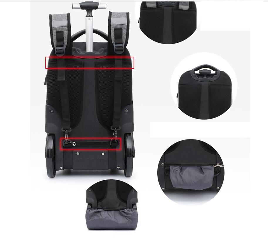 Rolling Luggage backpack 18 Inch School Trolley Bag wheeled backpack Bags with wheels Travel Trolley Bag for school teenagers | Fugo Best