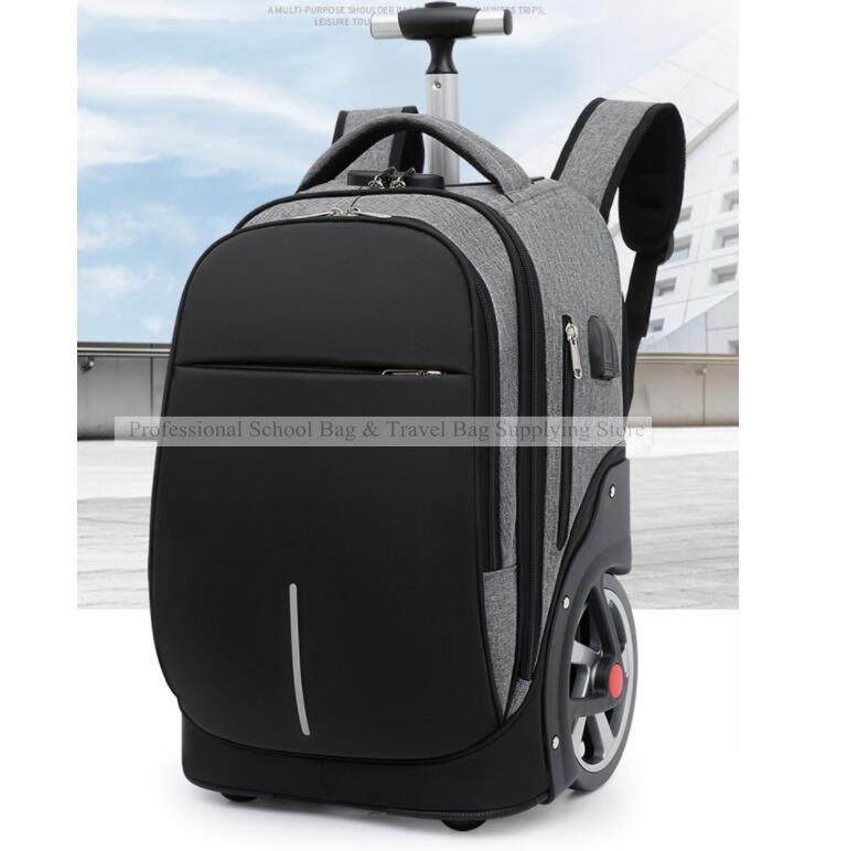 Rolling Luggage backpack 18 Inch School Trolley Bag wheeled backpack Bags with wheels Travel Trolley Bag for school teenagers | Fugo Best