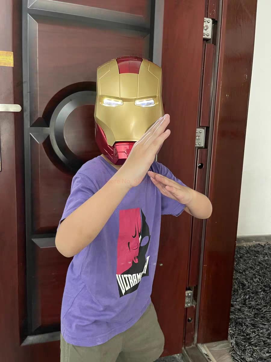 2023 Hot Marvel Avengers Iron Man Helmet Cosplay Light Led Ironman Mask Pvc Action Figure Toys Child Adult Gift | Fugo Best