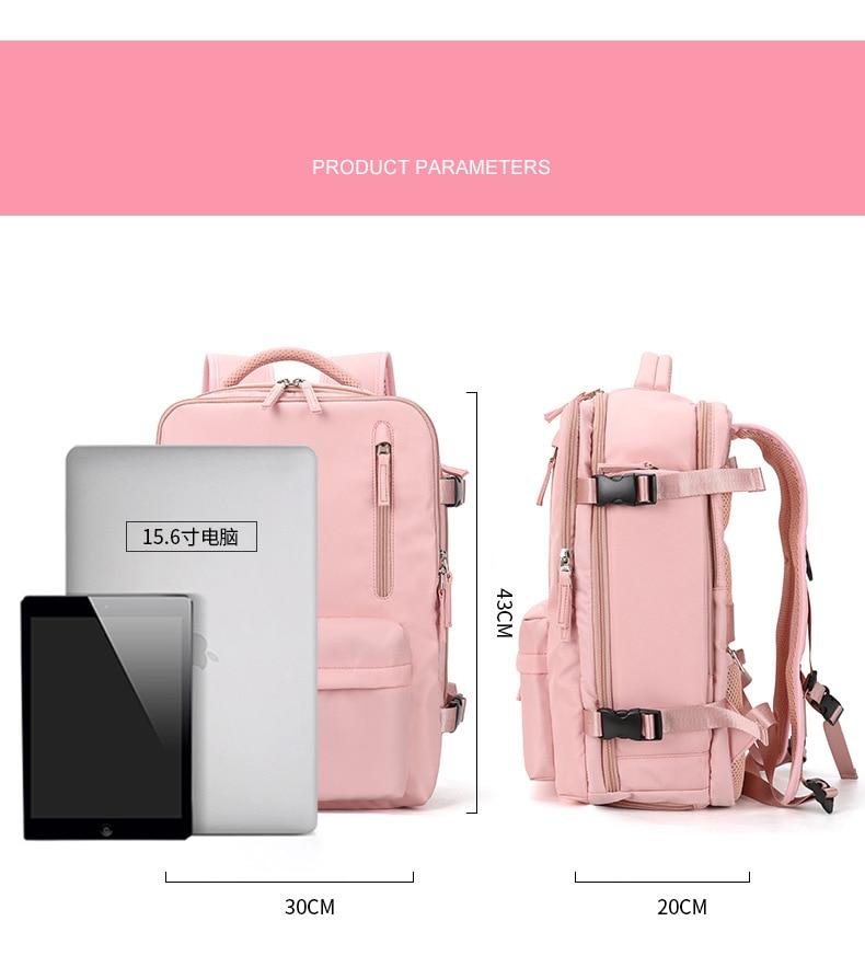 2023 Women Large Travel Backpacks Waterproof Stylish Casual Daypack Bags With Luggage Strap & USB Charging Port Backpack | Fugo Best