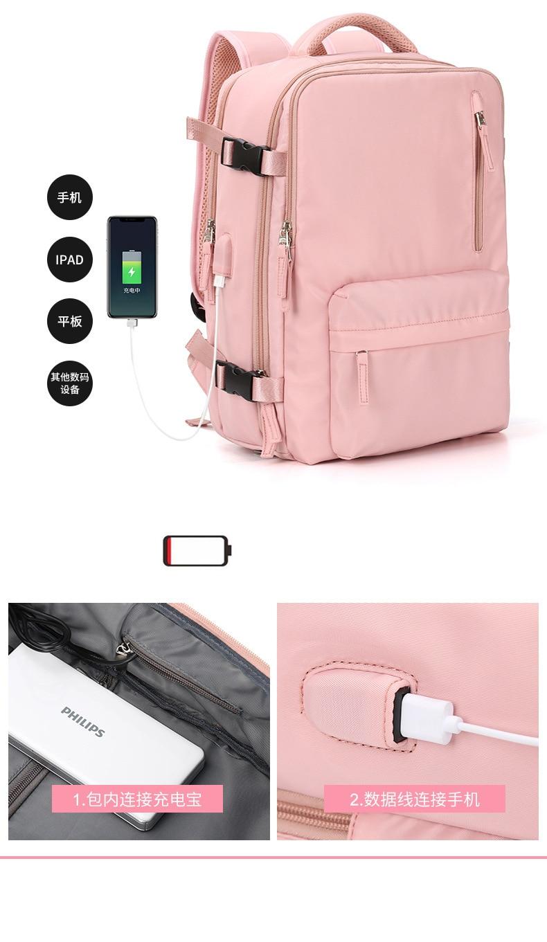 2023 Women Large Travel Backpacks Waterproof Stylish Casual Daypack Bags With Luggage Strap & USB Charging Port Backpack | Fugo Best