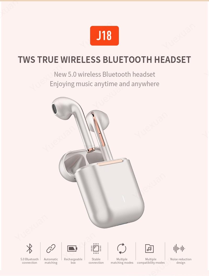 Xiaomi J18 Earbuds True Wireless Earphone Noise Cancelling Bluetooth Headset HD Business Headphone InEar Handsfree With Mic | Fugo Best