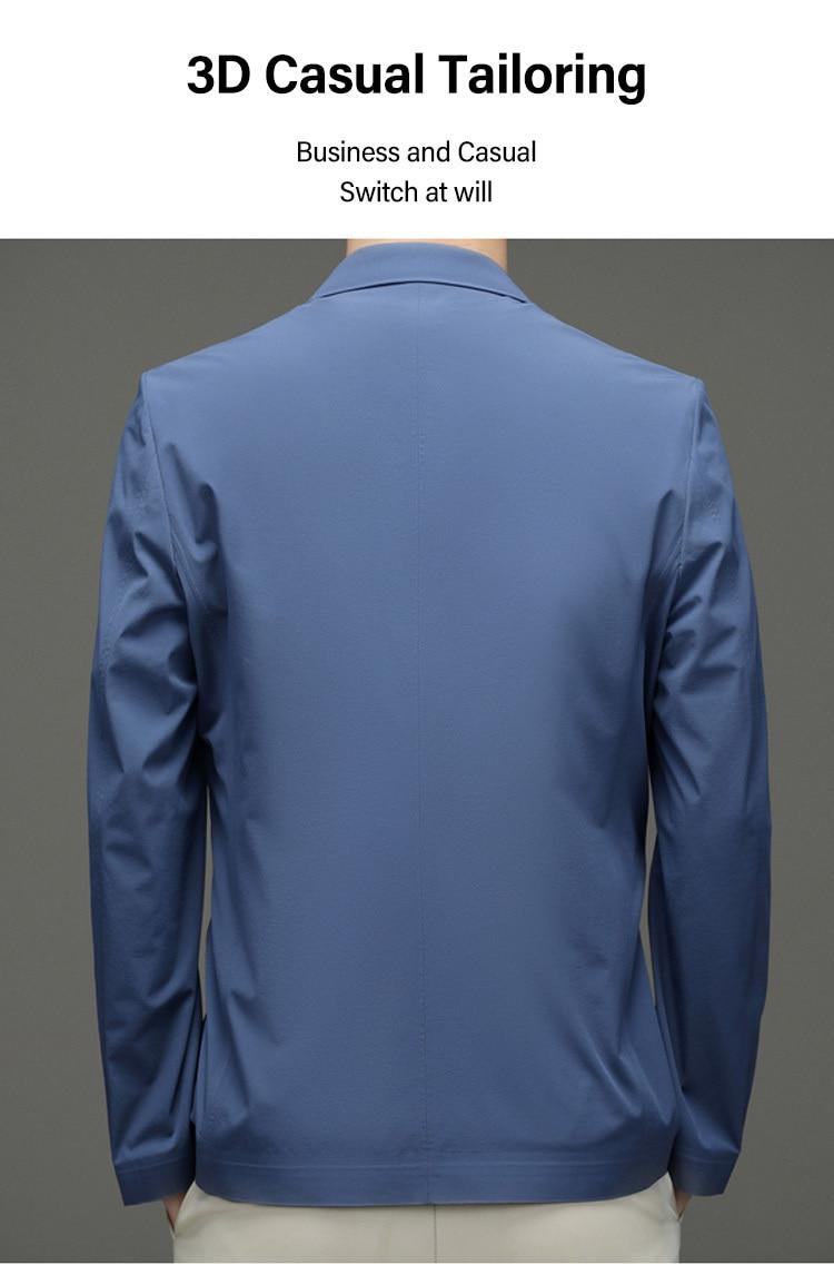 Anti-Wrinkle Ultra Thin Ice Silk Suit Jacket Summer men blazer Breathable Stretch Casual Suit 4XL Plus Size Lightweight blazers | Fugo Best