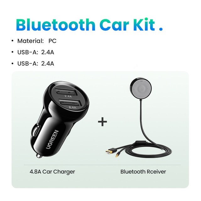 UGREEN Bluetooth 5.0 Car Kit Receiver aptX LL Wireless 3.5mm Jack