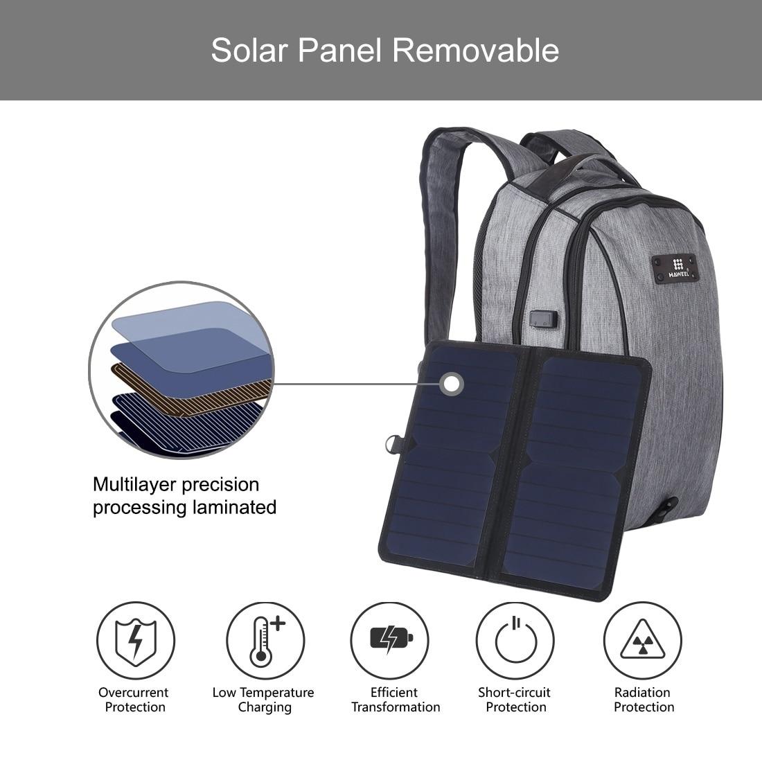 Solar Backpack 14W Solar Panel Powered Backpack USB charging men notebook bags business laptop backpack | Fugo Best