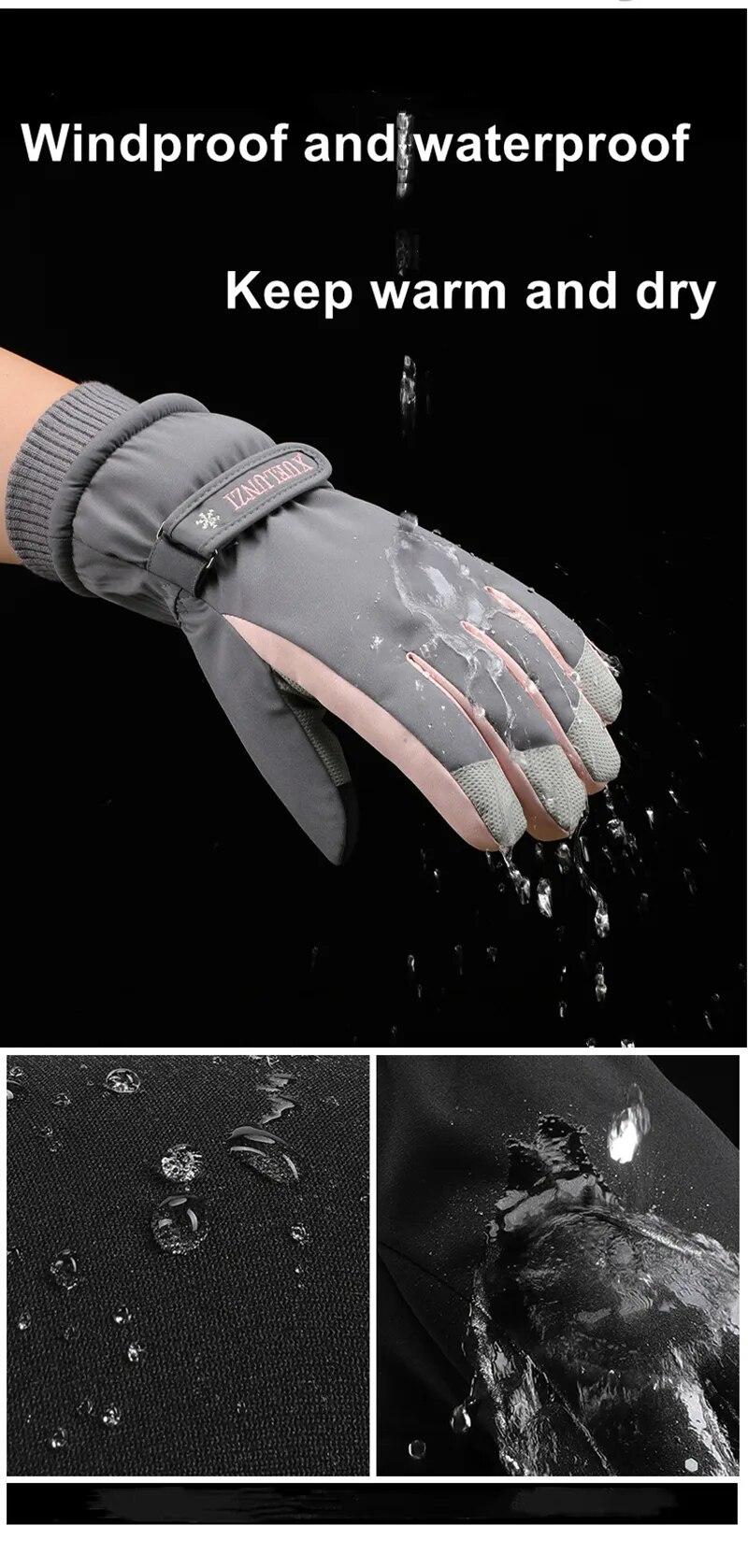 Autumn Winter Outdoor Skiing Gloves Women Warm Waterproofanti-Skid Wear-Resistant Winter CyclingTouch Screen Skiing Gloves | Fugo Best