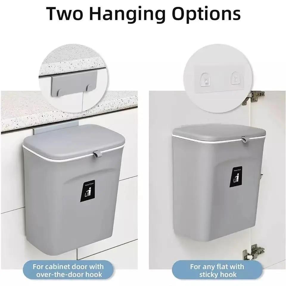 JYPS Hanging Trash Can For Kitchen Large Capacity Kitchen Recycling Garbage basket Bathroom Wall Mounted Trash Bin with lid | Fugo Best