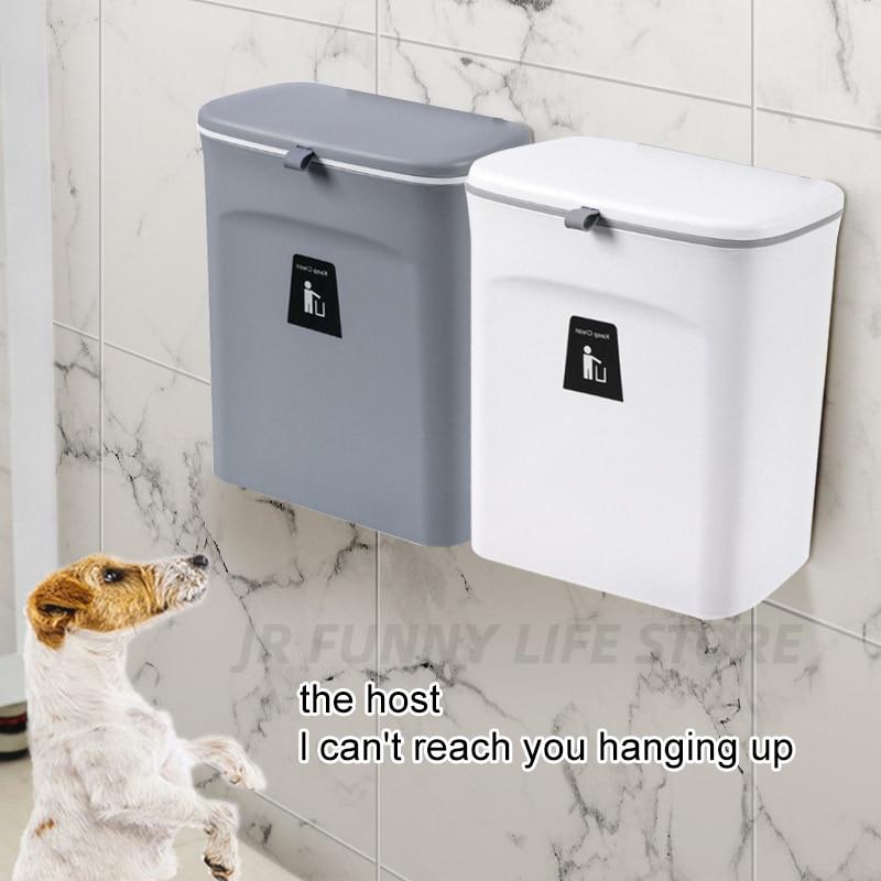 JYPS Hanging Trash Can For Kitchen Large Capacity Kitchen Recycling Garbage basket Bathroom Wall Mounted Trash Bin with lid | Fugo Best