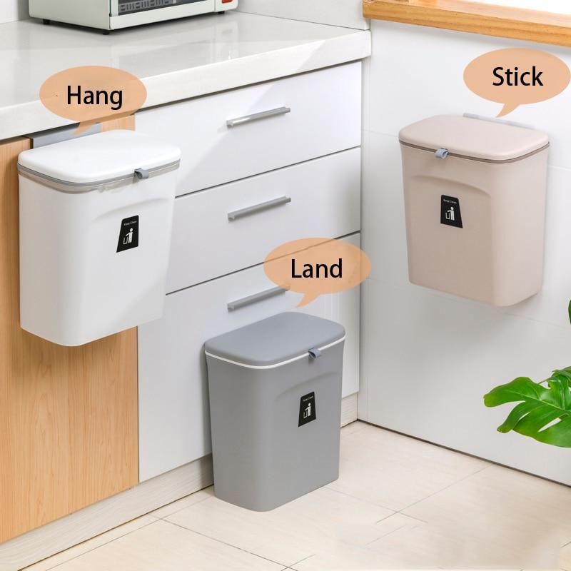 JYPS Hanging Trash Can For Kitchen Large Capacity Kitchen Recycling Garbage basket Bathroom Wall Mounted Trash Bin with lid | Fugo Best