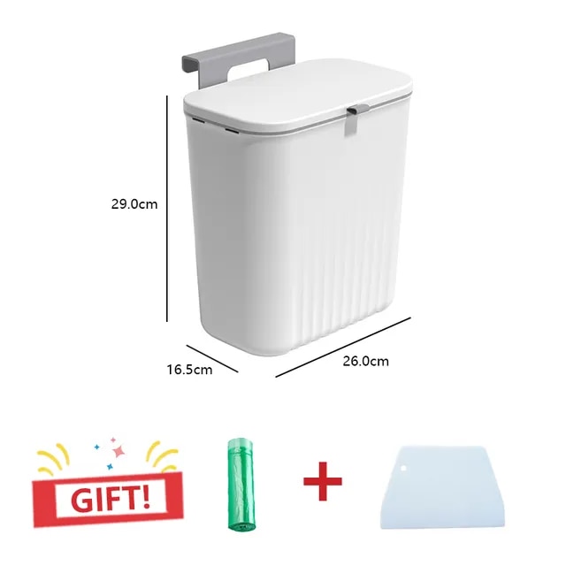 JYPS Hanging Trash Can For Kitchen Large Capacity Kitchen Recycling Garbage basket Bathroom Wall Mounted Trash Bin with lid | Fugo Best