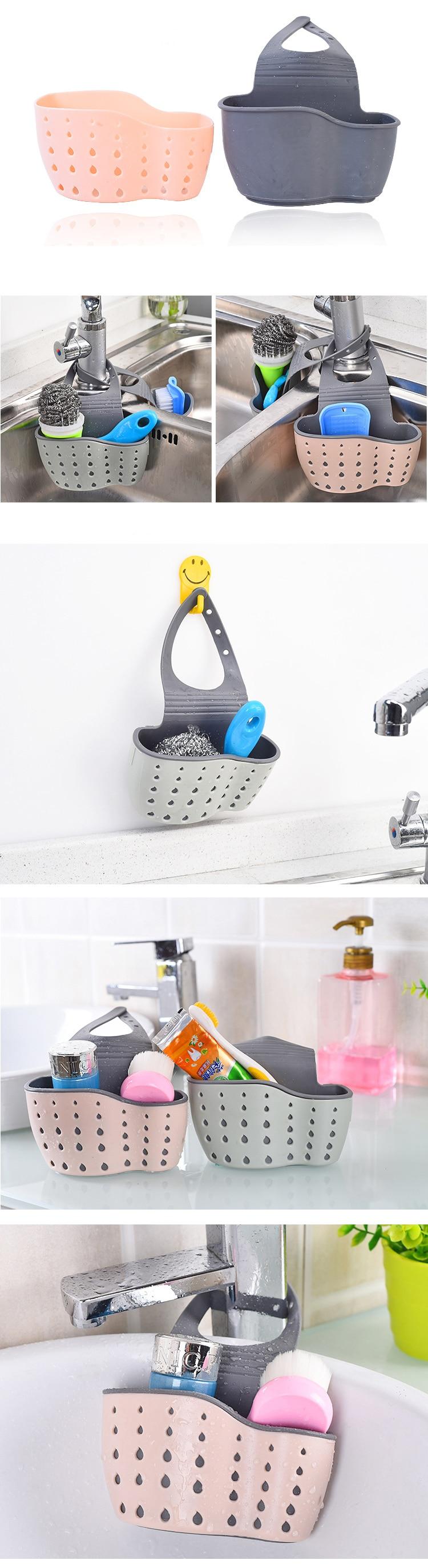 Kitchen Sink Holder Hanging Drain Basket Adjustable Soap Sponge Shelf Organizer Bathroom Faucet Holder Rack Kitchen Accessories | Fugo Best