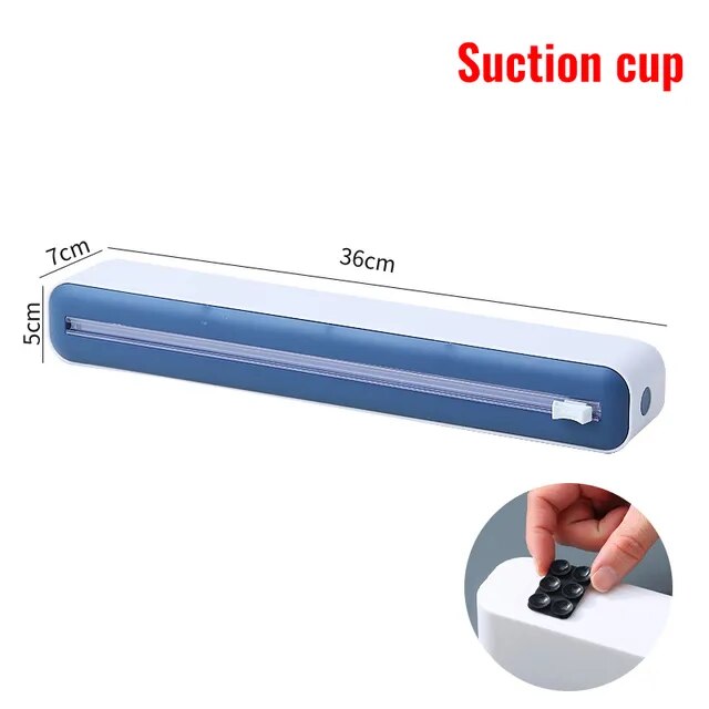 2 In 1 Food Film Dispenser Magnetic Wrap Dispenser With Cutter Storage Box Aluminum Foil Stretch Film Cutter Kitchen Accessories | Fugo Best