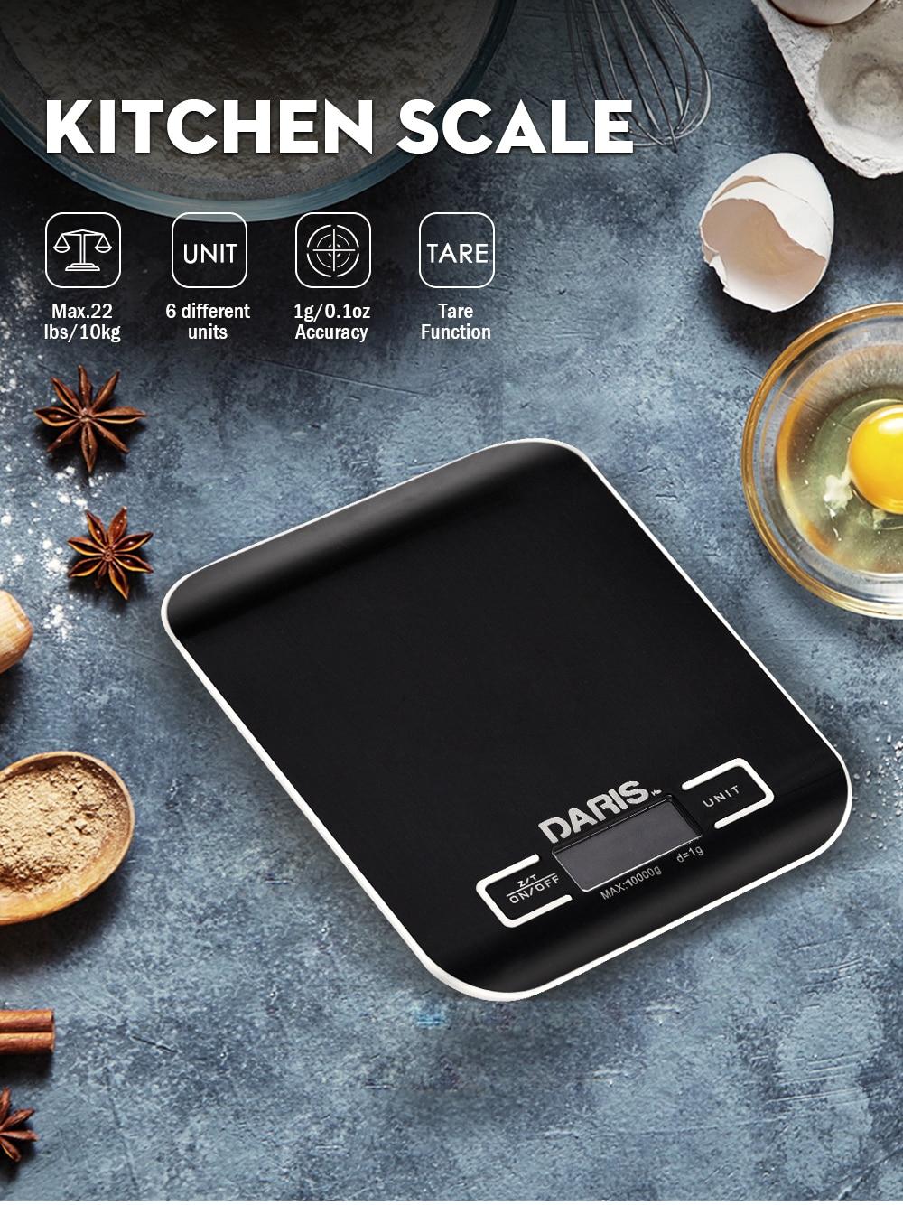 Digital Kitchen Scale Stainless Steel Food Scale 22 lb 10kg Max
