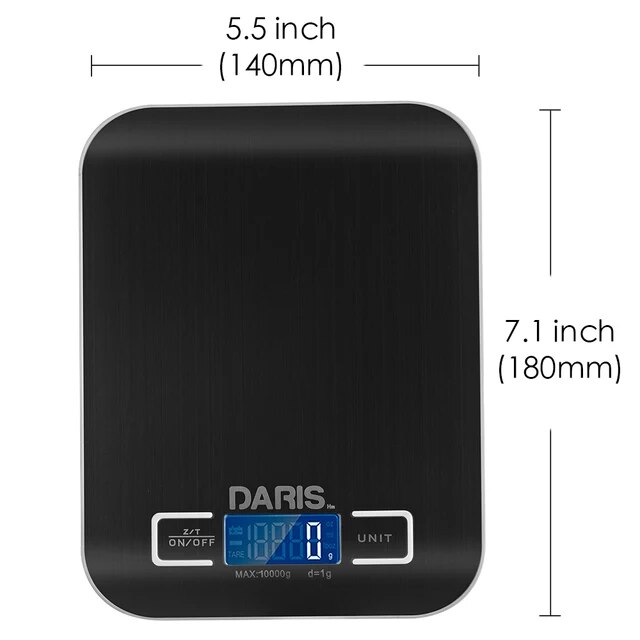 Digital Food Kitchen Scale 10kg Weight Multifunction Scale Measures Cooking Baking 1g/0.1oz Precise Graduation Stainless Steel | Fugo Best