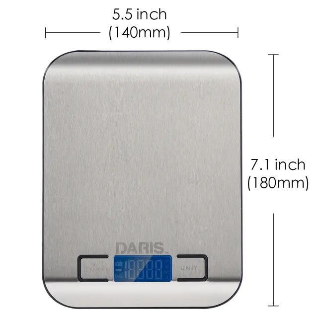 Digital Food Kitchen Scale 10kg Weight Multifunction Scale Measures Cooking Baking 1g/0.1oz Precise Graduation Stainless Steel | Fugo Best