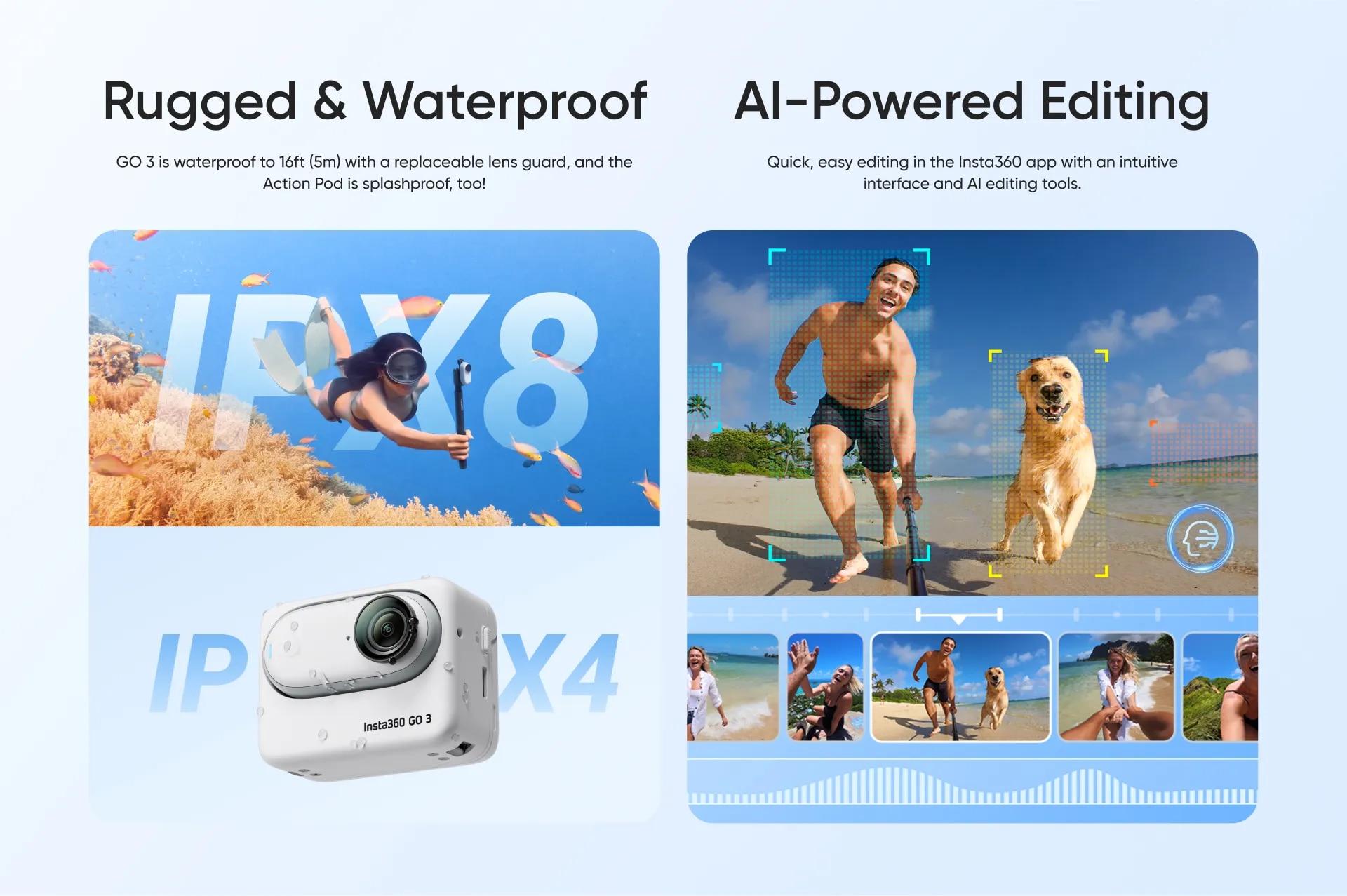 Insta360 NEW GO 3 Tiny Action Camera ??Standalone Version for 32/64/128GB, Mount Anywhere, 2.7K POV. | Fugo Best