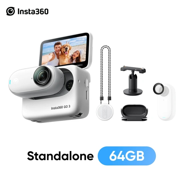 Insta360 NEW GO 3 Tiny Action Camera ??Standalone Version for 32/64/128GB, Mount Anywhere, 2.7K POV. | Fugo Best