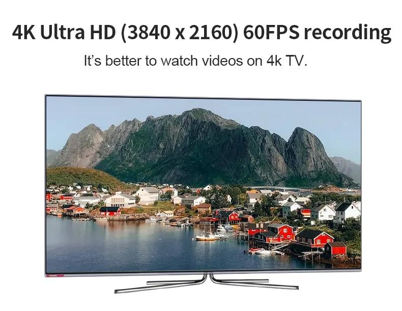 Ordro EP8 Head Wearable Vlog Camera 4K 60fps for YouTube Video Motorcycle Helmet POV Digital Camcorder Professional Gimbal | Fugo Best