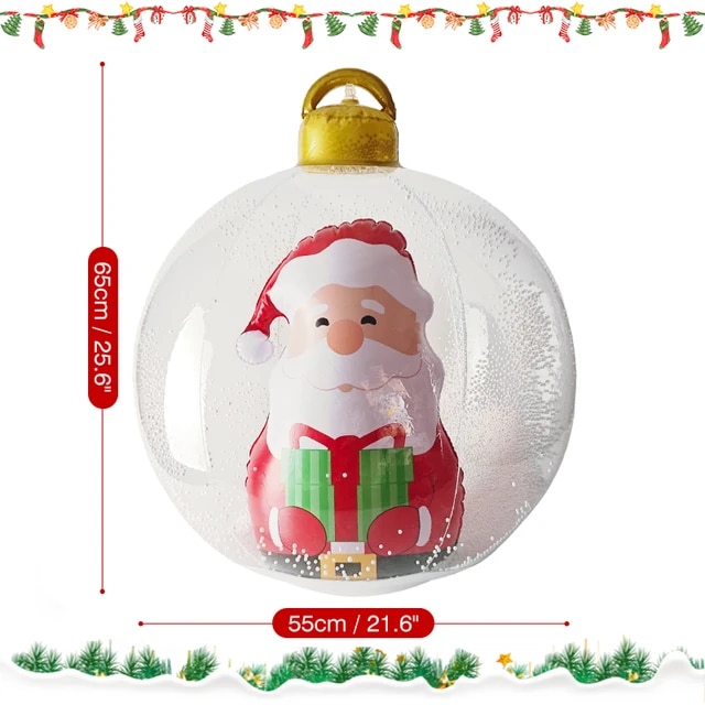 55cm Inflatable Christmas Ball With Light PVC Giant Large Balls For Outdoor Indoor Yard Garden Party Christmas Decoration Gift | Fugo Best