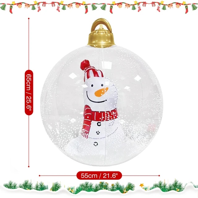 55cm Inflatable Christmas Ball With Light PVC Giant Large Balls For Outdoor Indoor Yard Garden Party Christmas Decoration Gift | Fugo Best