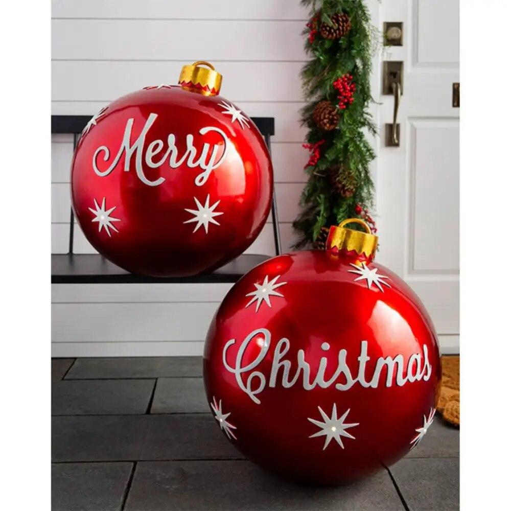 60CM Christmas Inflatable Decorated Balls Christmas Spheres Outdoor PVC Christmas Decoration Toy Ball Navidad Tree Decorations | Fugo Best