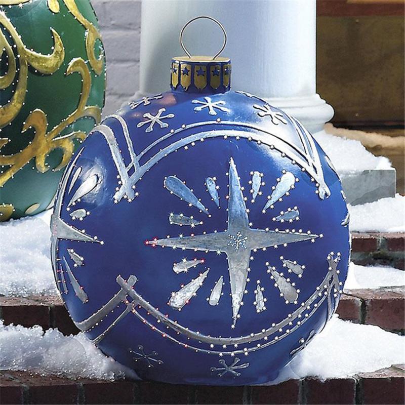 60cm Outdoor Christmas Inflatable Decorated Ball PVC Giant Big Large Balls Xmas Tree Decorations Toy Ball Without Light Ornament | Fugo Best