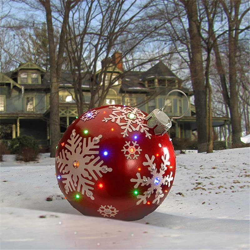 60cm Outdoor Christmas Inflatable Decorated Ball PVC Giant Big Large Balls Xmas Tree Decorations Toy Ball Without Light Ornament | Fugo Best