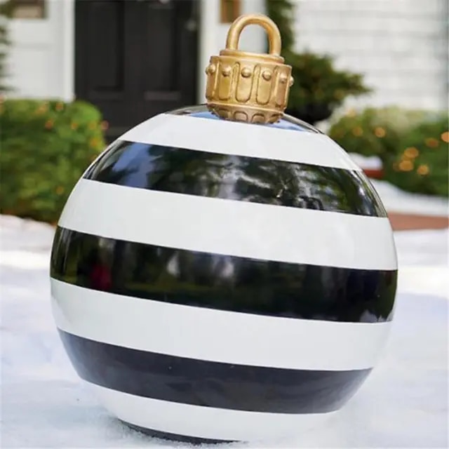 60cm Outdoor Christmas Inflatable Decorated Ball PVC Giant Big Large Balls Xmas Tree Decorations Toy Ball Without Light Ornament | Fugo Best