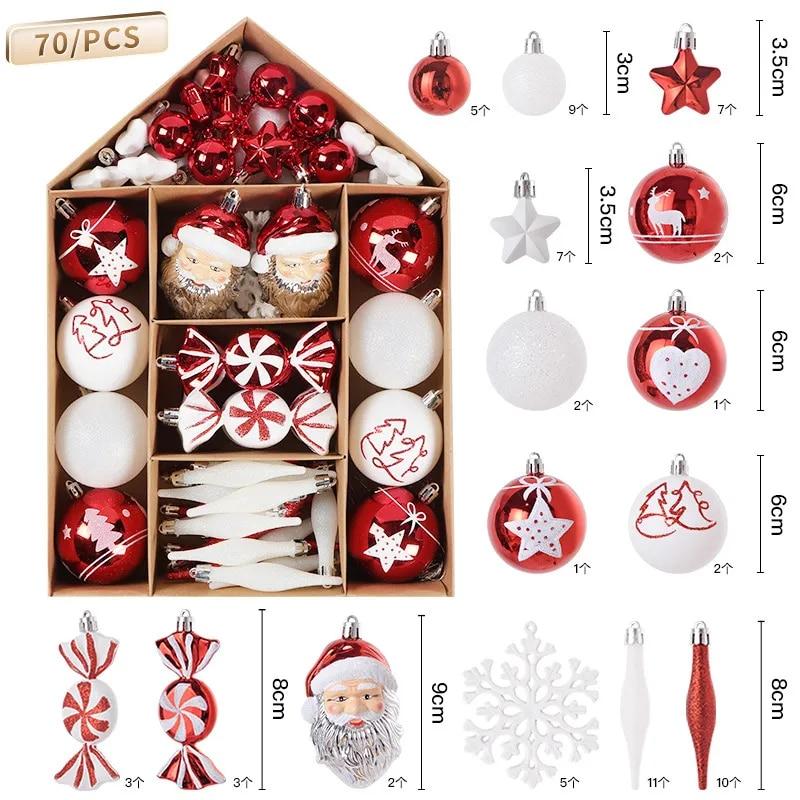 Christmas Tree Ball Ornaments Snowflake Snowman Star Hanging Pendants Noel Navidad Home Decoration 2024 New Year Gift | Fugo Best