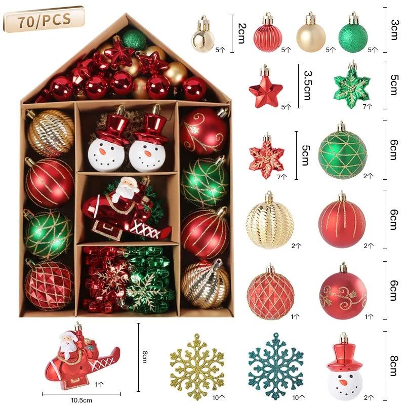 Christmas Tree Ball Ornaments Snowflake Snowman Star Hanging Pendants Noel Navidad Home Decoration 2024 New Year Gift | Fugo Best