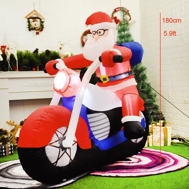 Large Size Chirstmas Inflatable Toys Santa Claus Sitting on Sofa with Bear Gifts Led Lights New Year Party Outdoor Decoration | Fugo Best