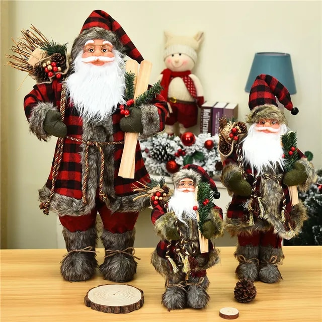 Christmas Large Santa Claus Dolls Ornaments Standing Santa Figurine Doll Christmas Home Decoration Kids Gift navidad home decor | Fugo Best