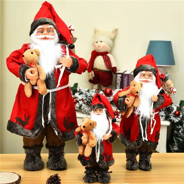 Christmas Large Santa Claus Dolls Ornaments Standing Santa Figurine Doll Christmas Home Decoration Kids Gift navidad home decor | Fugo Best