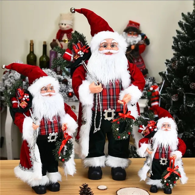 Christmas Large Santa Claus Dolls Ornaments Standing Santa Figurine Doll Christmas Home Decoration Kids Gift navidad home decor | Fugo Best