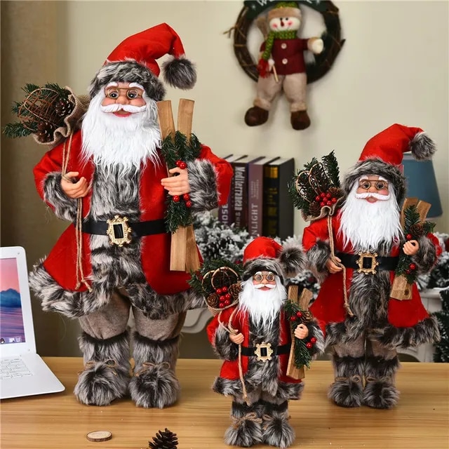 Christmas Large Santa Claus Dolls Ornaments Standing Santa Figurine Doll Christmas Home Decoration Kids Gift navidad home decor | Fugo Best