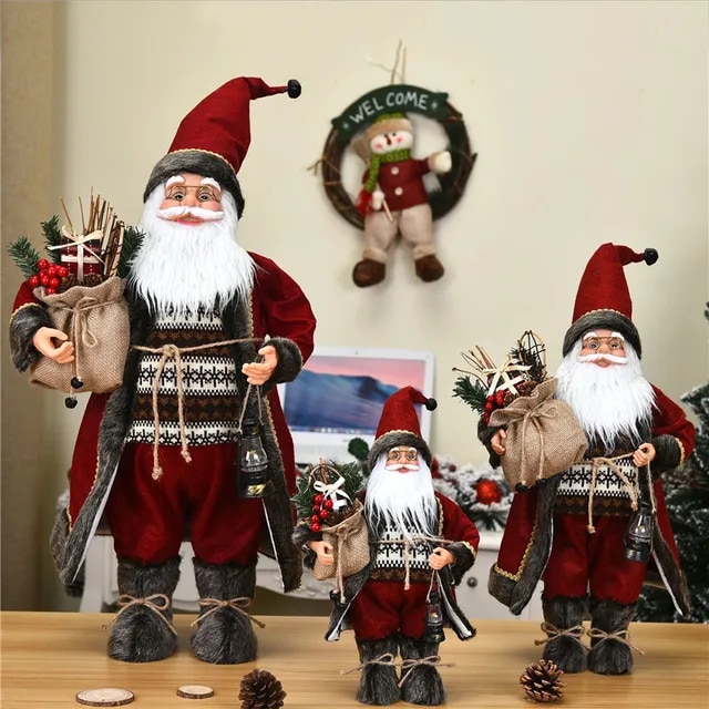 Christmas Large Santa Claus Dolls Ornaments Standing Santa Figurine Doll Christmas Home Decoration Kids Gift navidad home decor | Fugo Best