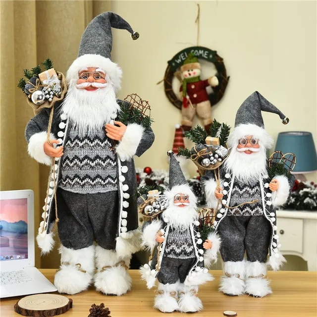 Christmas Large Santa Claus Dolls Ornaments Standing Santa Figurine Doll Christmas Home Decoration Kids Gift navidad home decor | Fugo Best