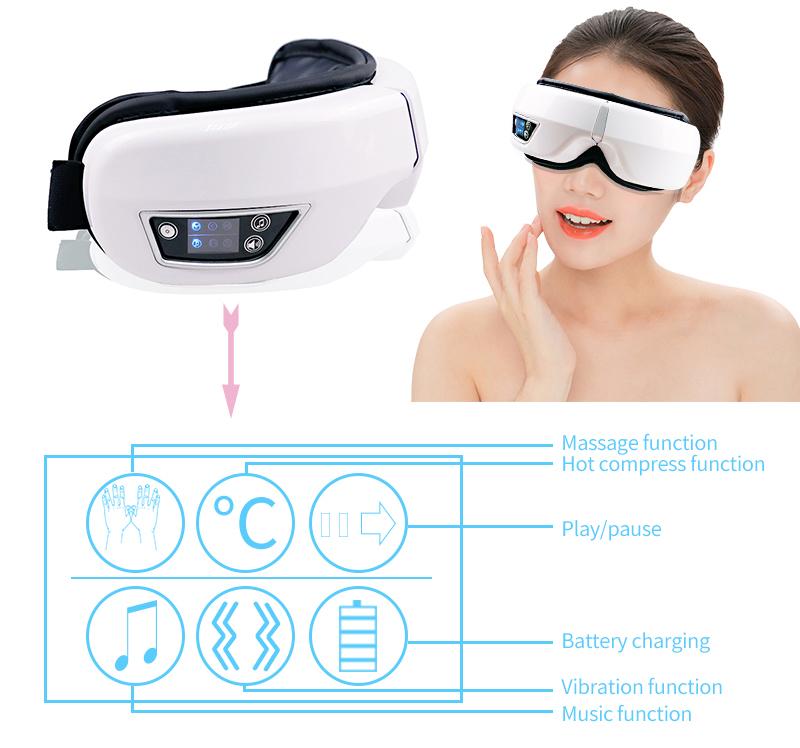 Eye Massager With Heat Smart Airbag Vibration Eye Care Compress Bluetooth Eye Massage Relax Migraines Relief Improve Sleep | Fugo Best