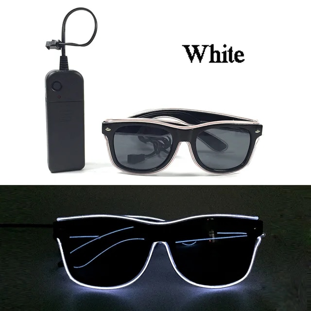 Fashion Luminous Decorative Glasses Neon Light Decoration LED Sunglasses For Nightclub DJ Dance Music Rave Costume Night | Fugo Best