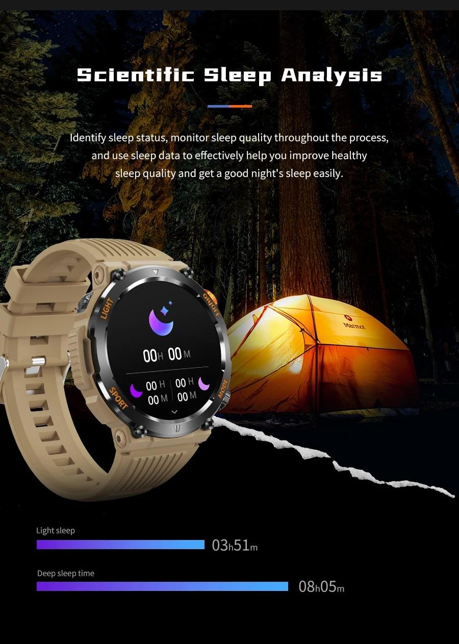 New Mens Smartwatch Compass Outdoor Sports Emergency Light IP67 Waterproof Bluetooth Call Full Touch Screen Smartwatch Men 2023 | Fugo Best