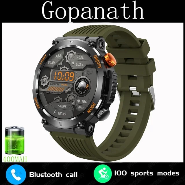 New Mens Smartwatch Compass Outdoor Sports Emergency Light IP67 Waterproof Bluetooth Call Full Touch Screen Smartwatch Men 2023 | Fugo Best