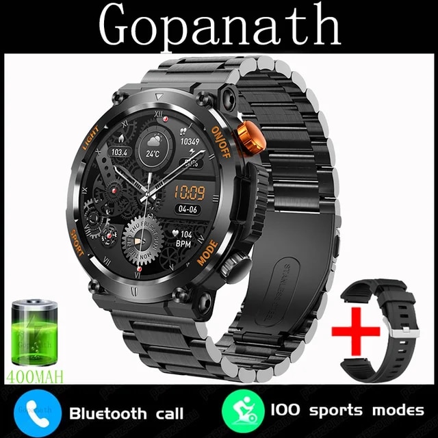 New Mens Smartwatch Compass Outdoor Sports Emergency Light IP67 Waterproof Bluetooth Call Full Touch Screen Smartwatch Men 2023 | Fugo Best