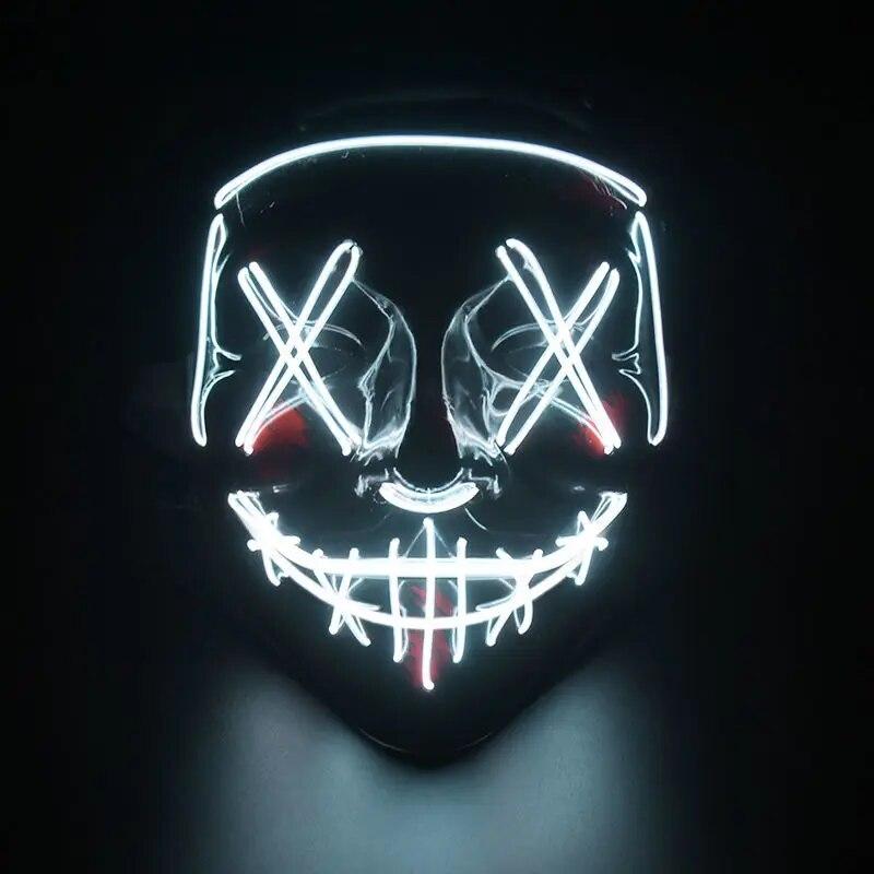 Masquerade Masque Skelet Halloween Party Masks Neon Maske Light Glow Night Horror Mask Glowing Masker Evil Ghost Mask Led Mask | Fugo Best