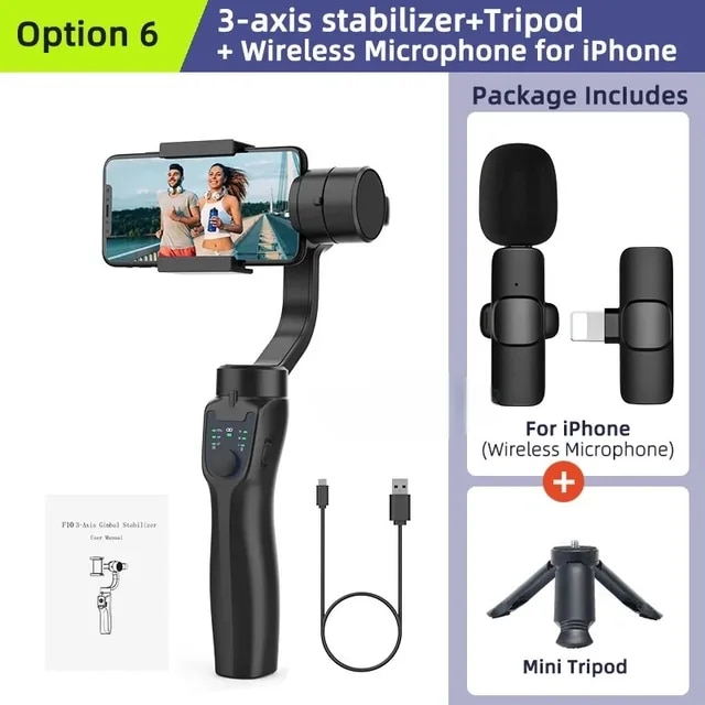 Smartphone Gimbal Stabilizer 3-Axis Phone Gimbal for Xiaomi iPhone 14 Pro Max YouTube TikTok Vlog Video Record | Fugo Best