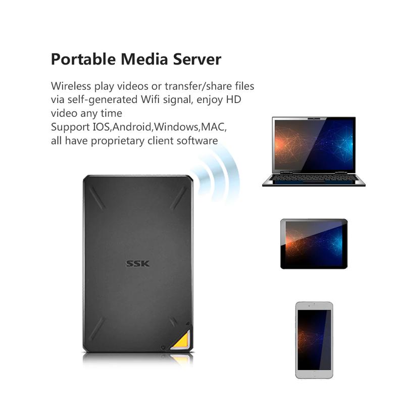 SSK SSM - F200 Wireless WiFi External Hard Drive 1TB Cloud Storage Multi-Terminal Smart Memory Hard Disk | Fugo Best