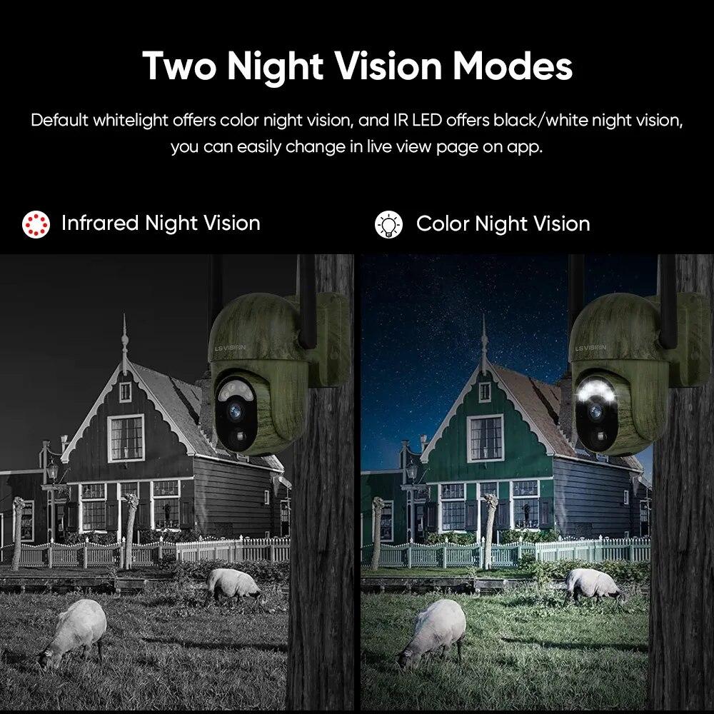 4G Solar Camera Network SIM Wireless Outdoor 2K HD Night Full Color Human/Animal Security Detection Wildlife Surveillance Camera | Fugo Best