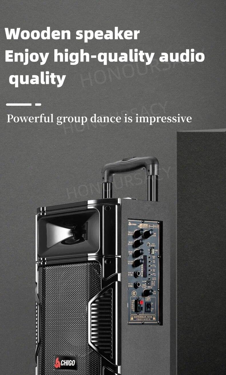 800W Heavy Bass High Power Music Trolley BoxPortable Bluetooth Speaker Party Subwoofer Outdoor Karaoke Sound System with Mic | Fugo Best