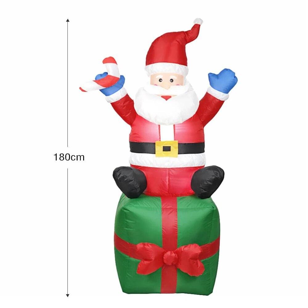 1.8M/6FT Giant Christmas Inflatable Santa With LED Light Inflatable Model Toy Outdoor Ornament Xmas New Year Party Decoration | Fugo Best