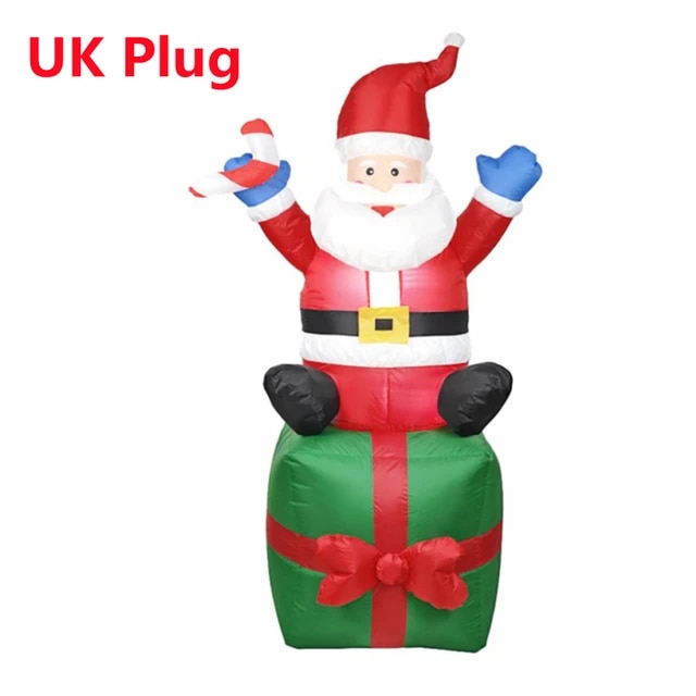 1.8M/6FT Giant Christmas Inflatable Santa With LED Light Inflatable Model Toy Outdoor Ornament Xmas New Year Party Decoration | Fugo Best