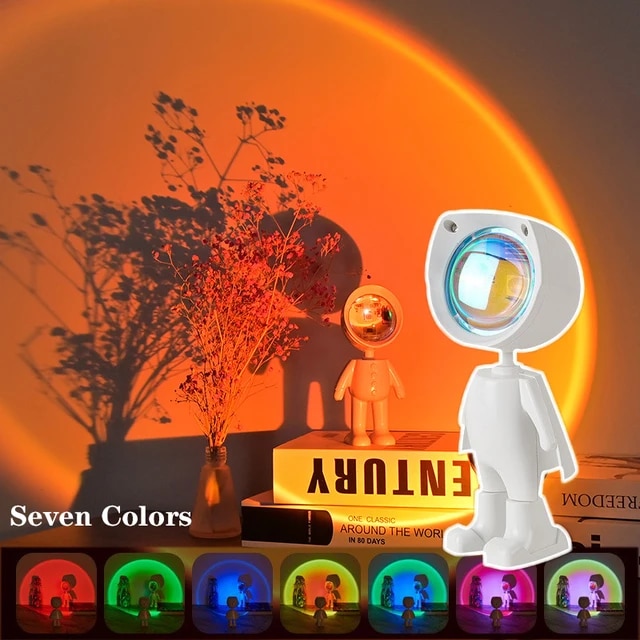 LED Sunset Lamp Colorful Projection Light USB Astronaut Sunset Lamp 360簞 Rotating Indoor Atmosphere Light Touch Camera Fill Lamp | Fugo Best